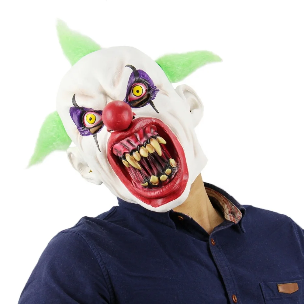 Wholesale Halloween Clown mask Masquerade Ball Dress Up Props Green Hair Clown Scary Clown Evil Creepy Horror From m.alibaba.com