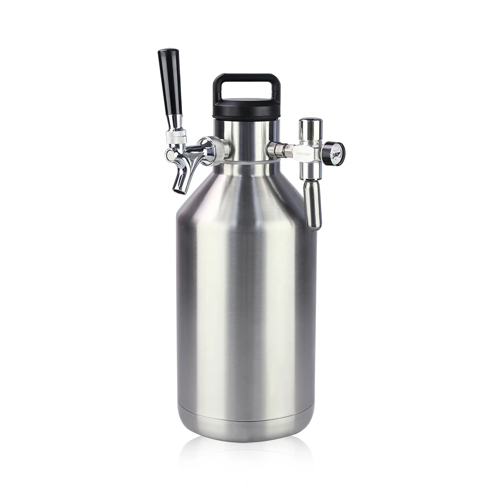 Insulated Growler Beer Thermos Vacuum Sealed 128oz / 3.8L -XL