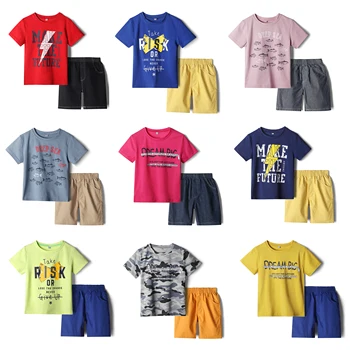 2022 Hot Selling Brand Kids Summer Clothing Set Cartoon T-Shirt + Shorts Boutique Children 2-Piece Set Boys Clothing Sets