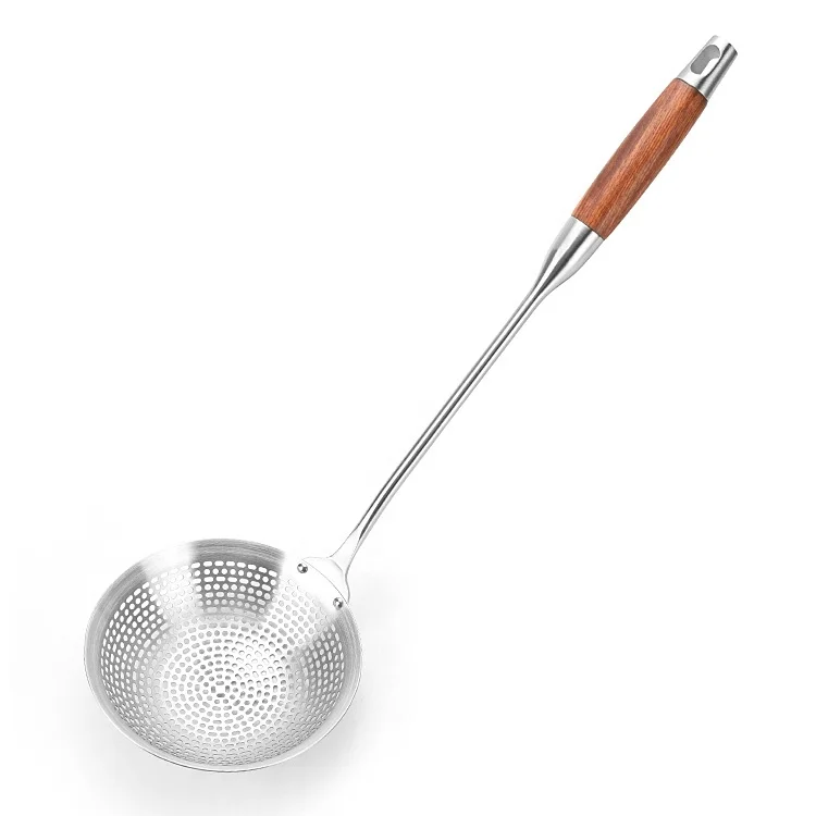 Sunjoy Tech Strainer Skimmer Ladle, Stainless Steel Solid