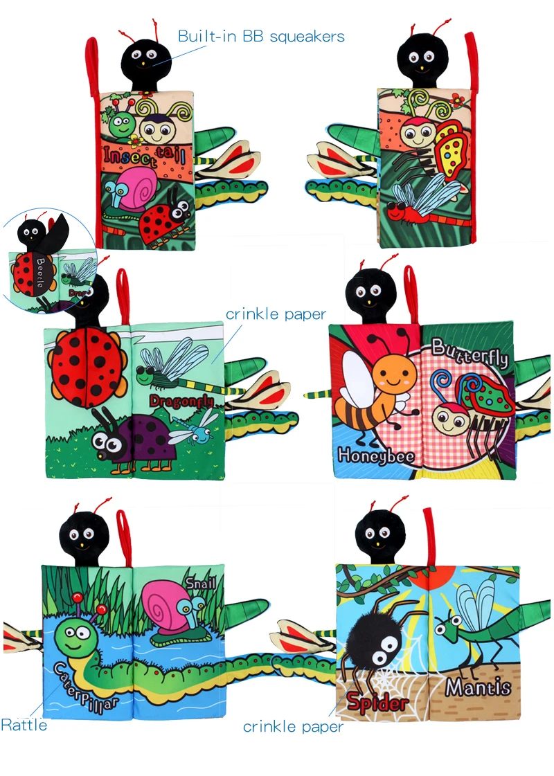 Animal tails cloth book babyusborne books kids smart toys B709