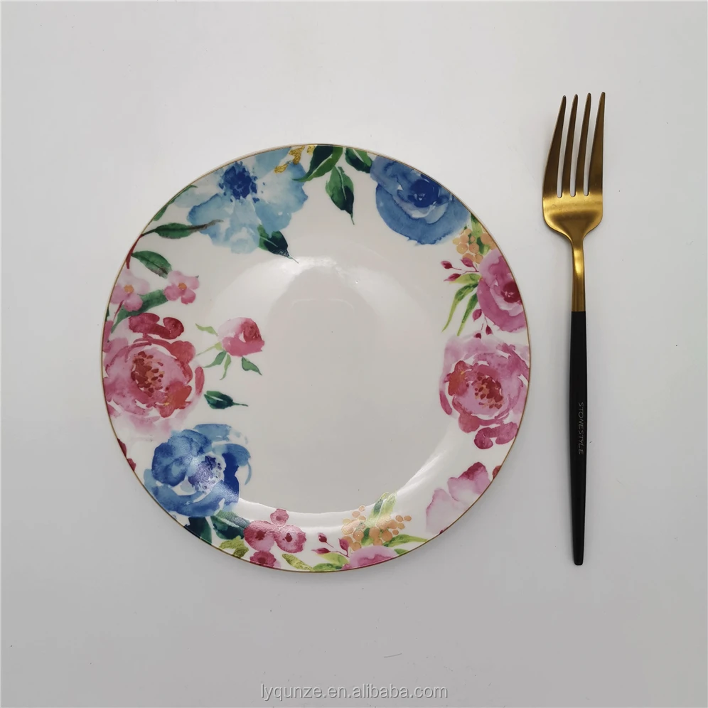 20pcs Luxury Royal Red Rose Flower Decal Design Porcelain Dinner Set Fine China Dinnerware Sets
