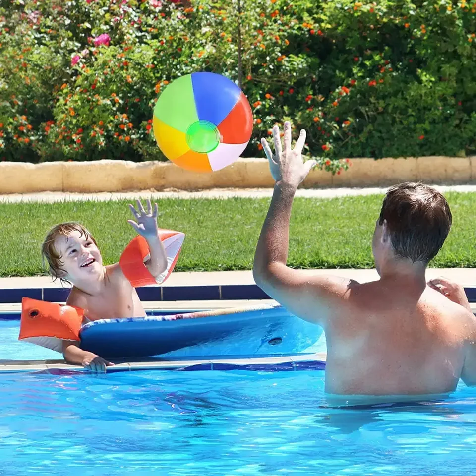 2023 Custom Logo Beach Ball Inflatable Colorful Beach Ball Children Toys on the Swimming Pool Water Games Clear PVC Beach Ball