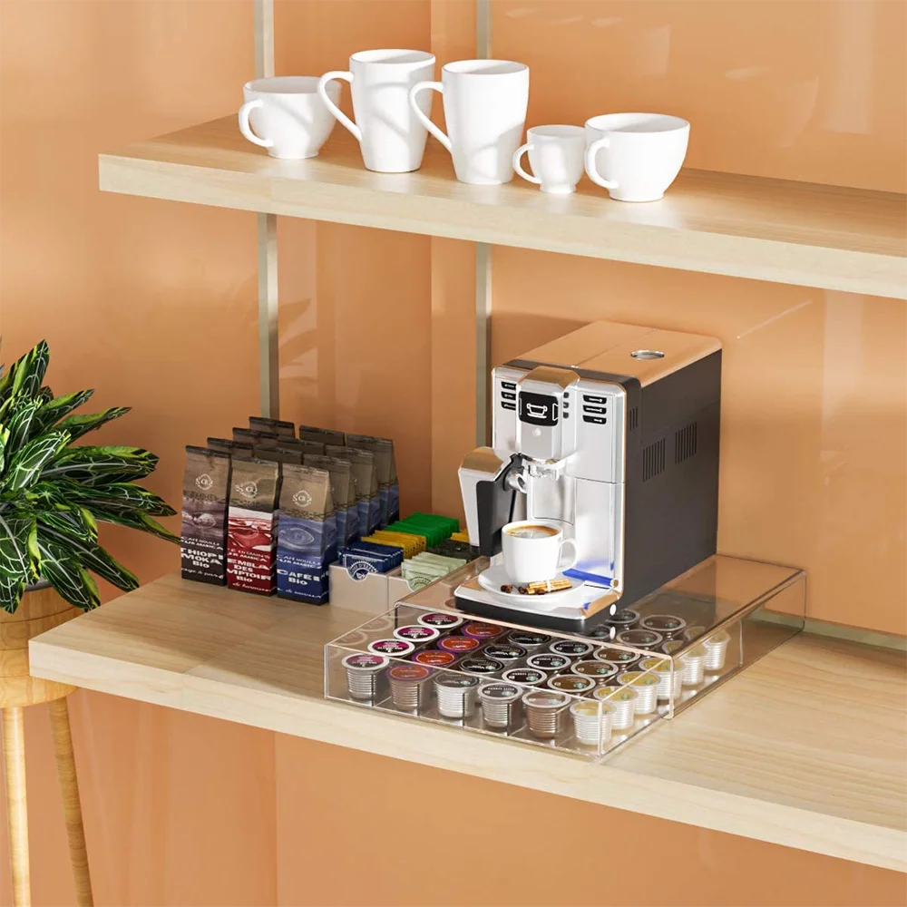 Acrylic Capsule Coffee Storage Box Dustproof Tea Bag Storage