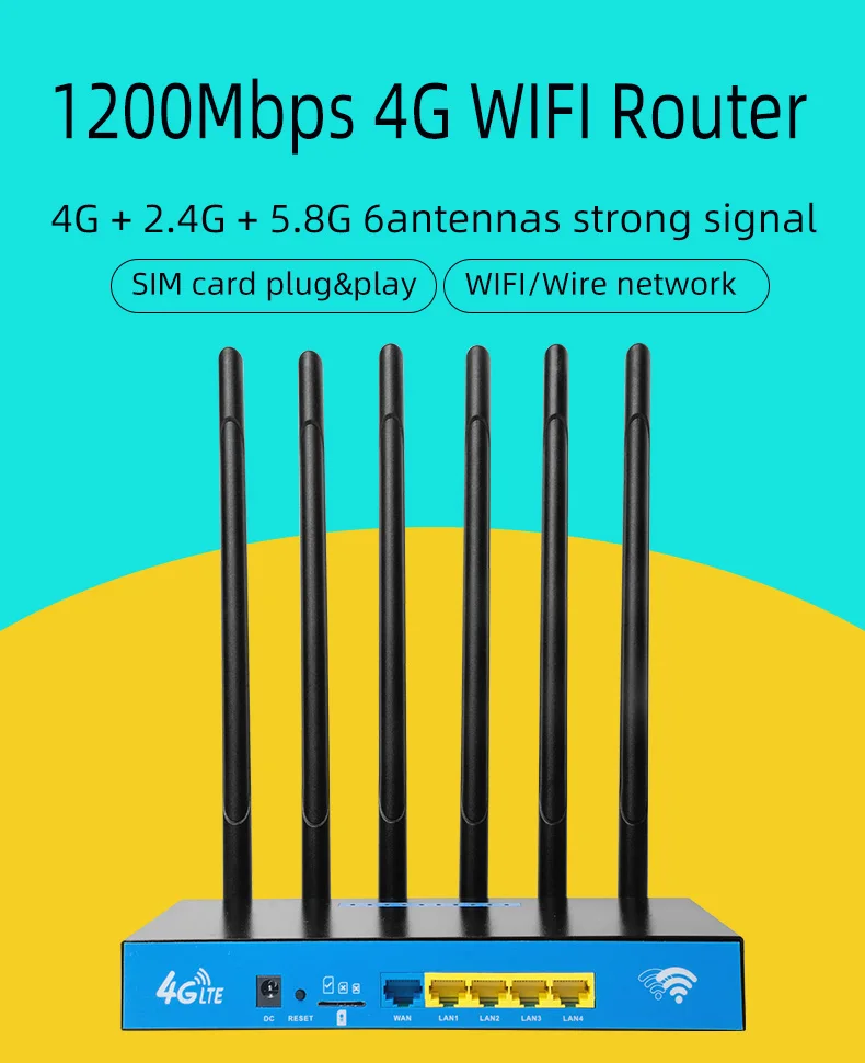 1200Mbps Sim Card FDD TDD WCDMA B2 B4 M2m Iot  Waterproof Outdoor 3G 4G 5G Lte Cpe Wifi Modem Industrial Grade Wireless Router