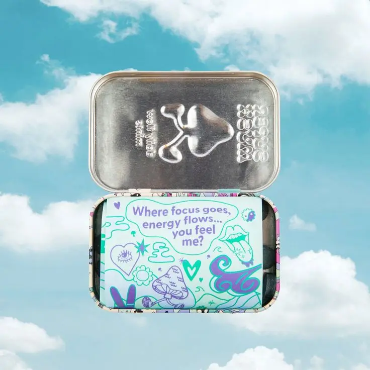 Custom Embossed Metal Hinged Lid Chew Gum Mint Candy Tin Box Tin Pill