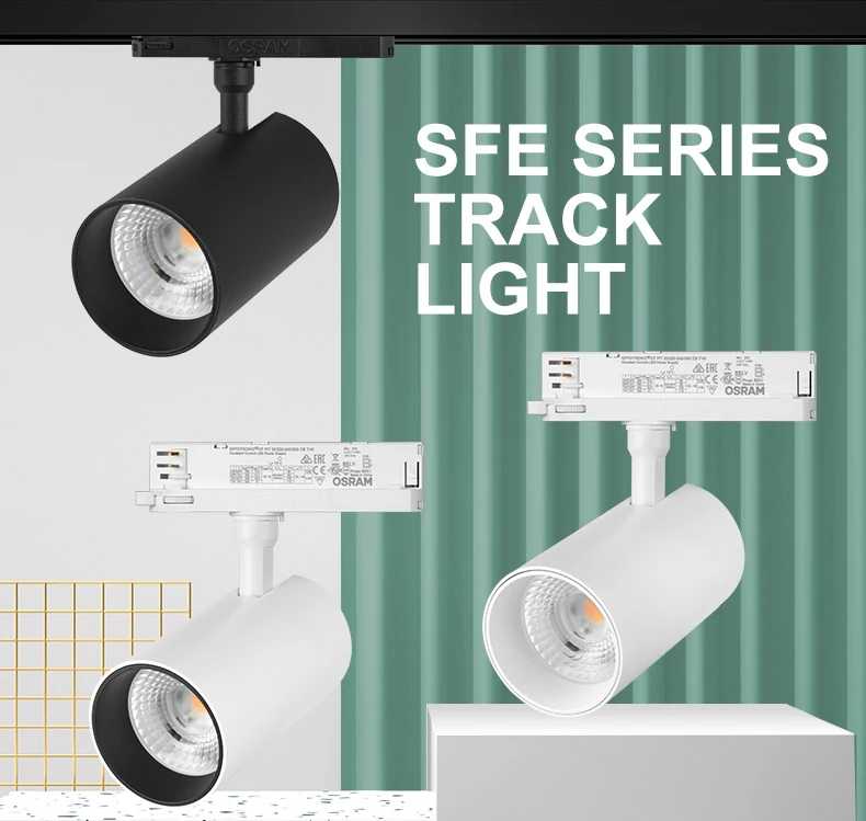 CRI90 anti glare flicker free smart dimmable 32W LED COB track light fixture