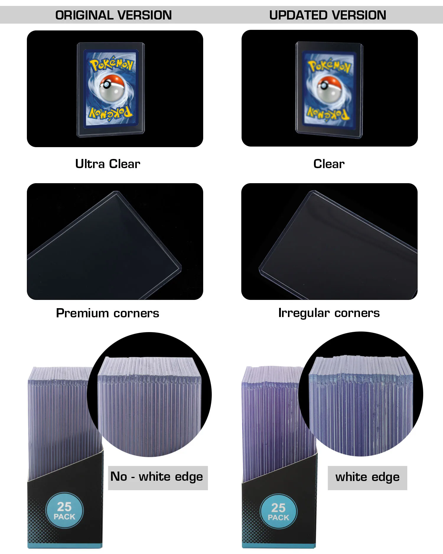 Ultra PRO Clear Toploader Card Holders - 100 Pack (4 Packs Of 25) - 3x4 Rigid Protector For 35pt Cards