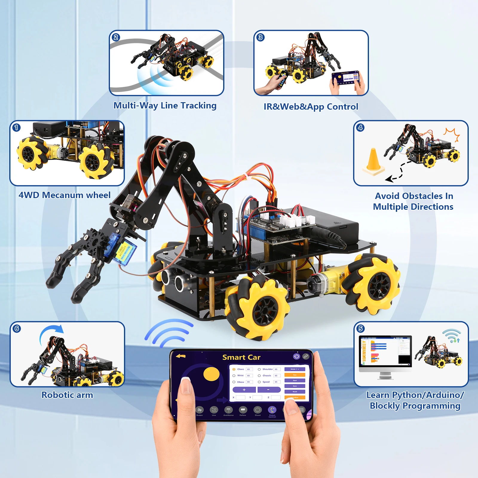 ACEBOTT NEW Stem Education Robot Car Set Coding Kid DIY Toy With ...