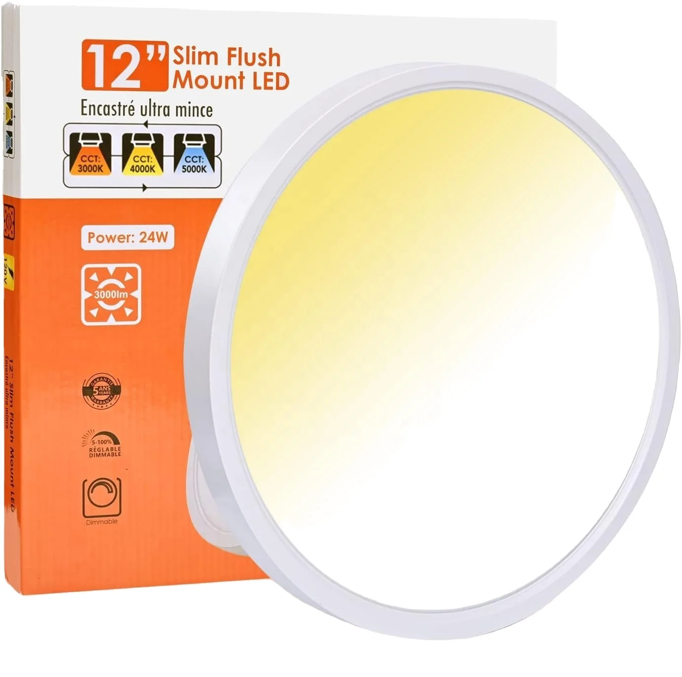 ETL Energy Star Easy Installation Dimmable 9IN 12IN 15IN 3CCT Color Change LED Flush Mount Ceiling Light