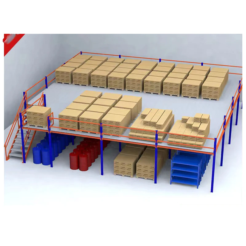 Industrielle Dachbodenplattform aus Stahl für Lager, maßgeschneidertes Großhandelspreis-Lagerspeicher-Mezzanine-System
