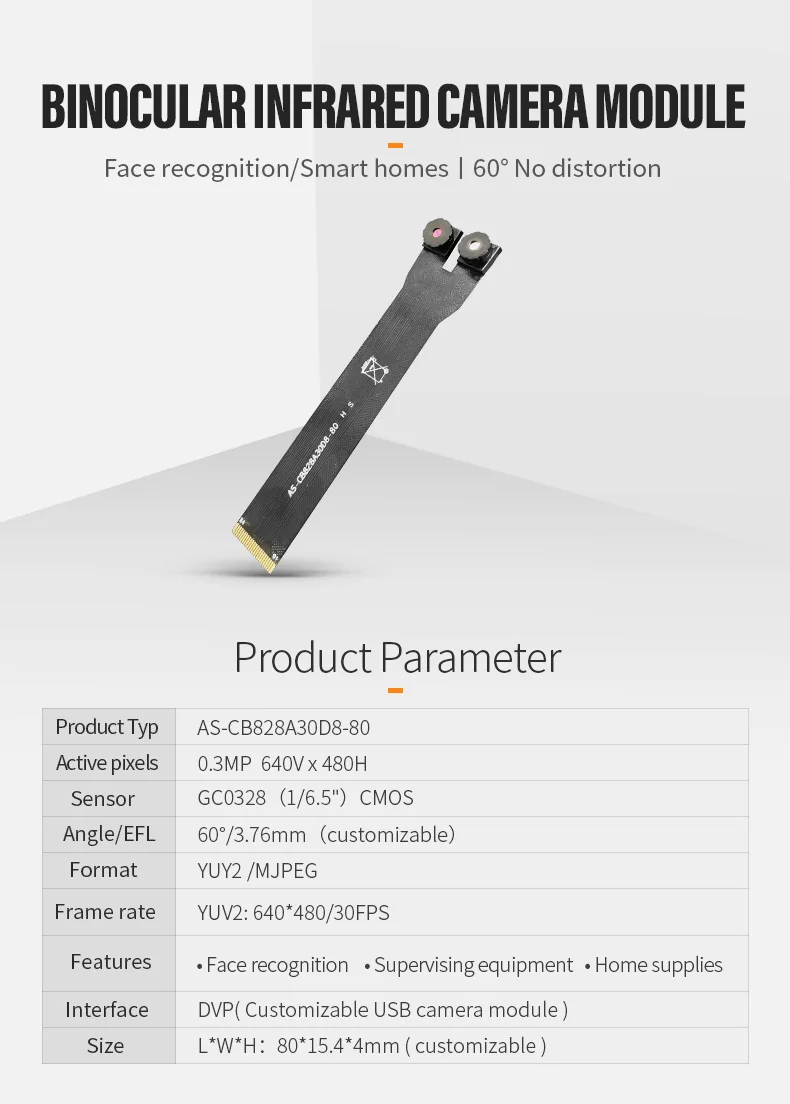 DGZX HD 0.3MP VGA Binocular DVP interface GC0328 Scanning pen translation pen IR Camera Module插图