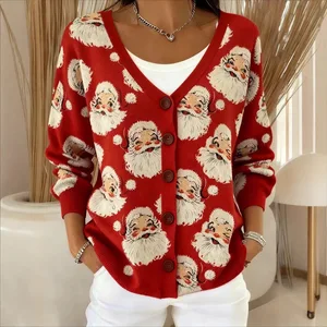2026 New Cross-border Independent Station TEMU Christmas Autumn European 3D Digital Printing Polyester Spandex Women's