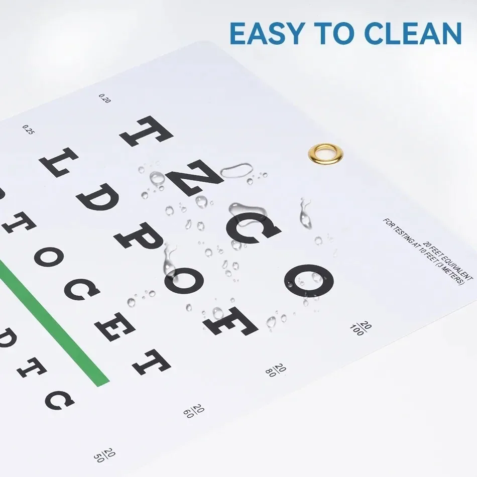 Premium Snellen Eye Chart Wall Chart Plastic Waterproof Snellen Charts for Eye Test Exams 10 Feet 9 X 14 in Eluxe Occluder Plus