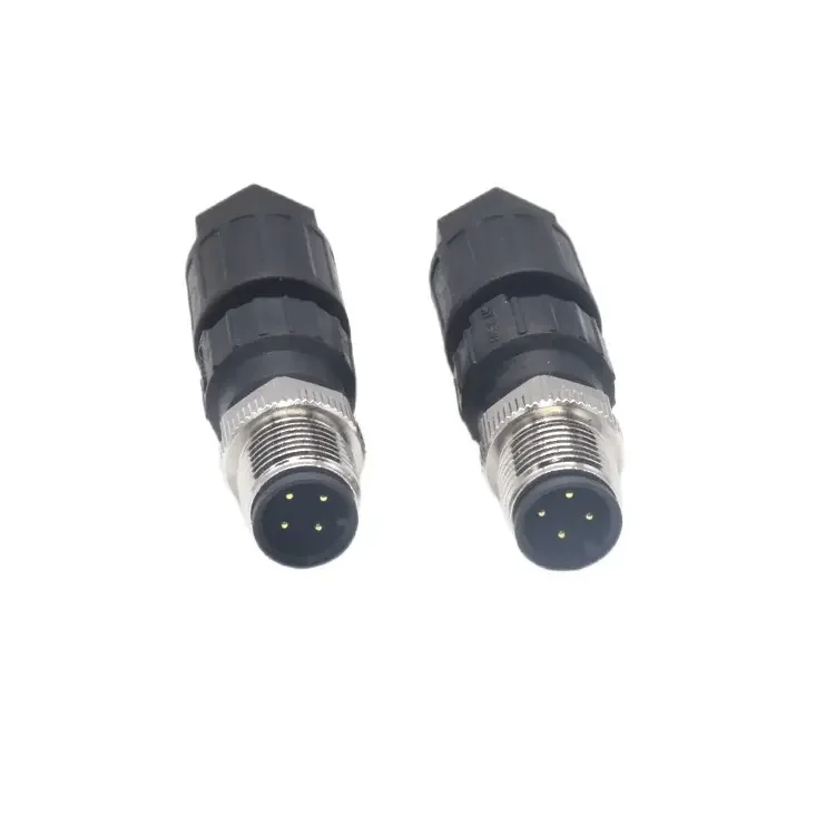Manufacturer Field Quick Installation 4 Pin Connector Male A Coded IDC Plug Cable M12 Waterproof Circular Connector