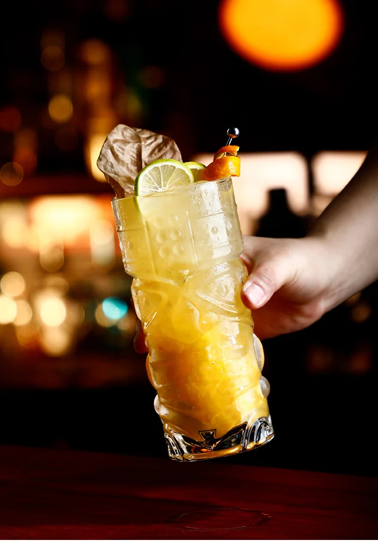 Wholesale Cheap Tiki Mug Cocktail Glasses Design Glass Cup Juice Glasses Tiki Mug Cocktail