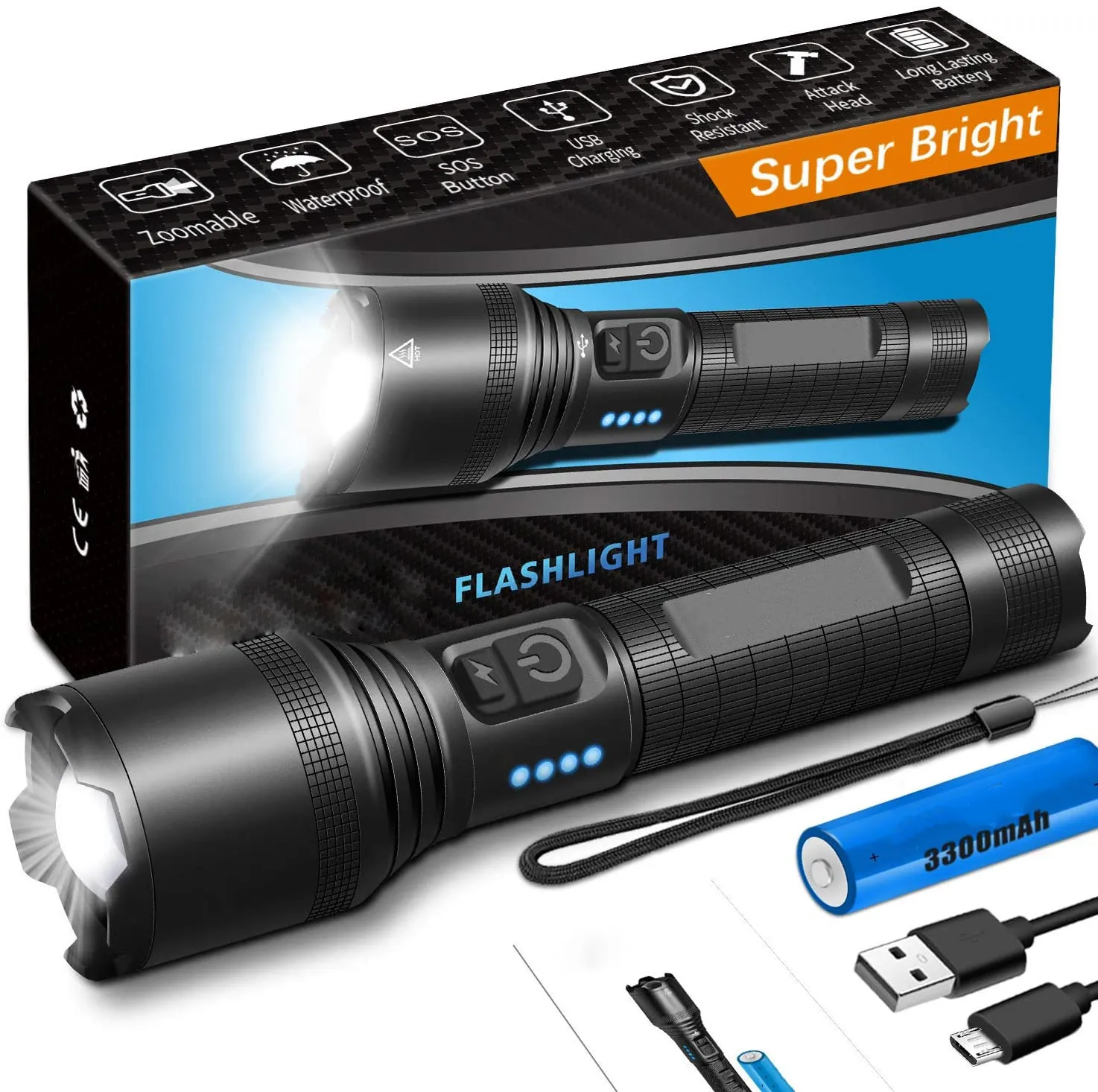 cordless rechargeable flashlight