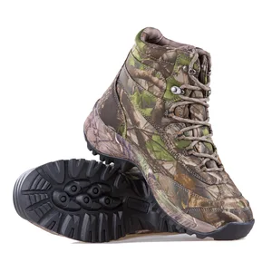 Factory OBM ODM Custom Wholesale 6 Inches Hunting Camo Fabric Waterproof Hiking Outdoor Mens and Women's Boots