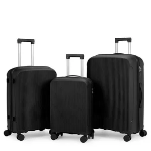 Wholesale Customized 20 24 28 Inch PP Trolley Luggage Sets Luxury Classic Men Suitcase Polyester Lining TSA Lock for Traveling