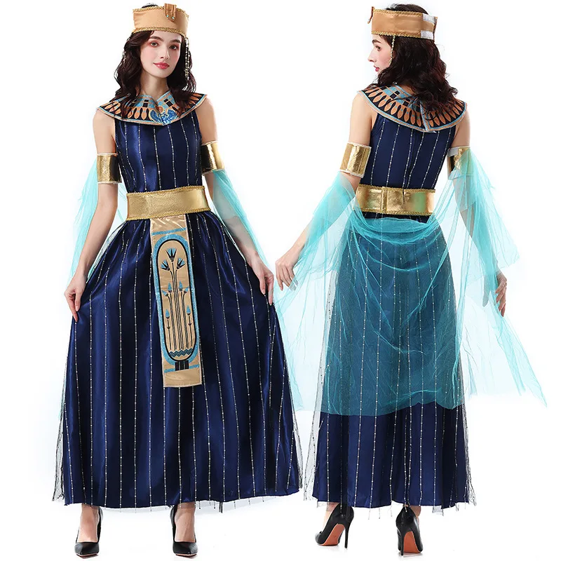 BAIGE Women's Halloween Costume Ancient Egyptian Cleopatra Roman  Mythological Character Arabian Middle Eastern Themed Dress