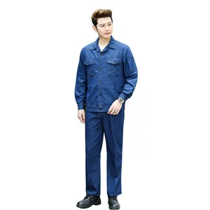 Summer Thin Denim Work Clothes Long-Sleeved Labor Protection Suit for Welding Workwear