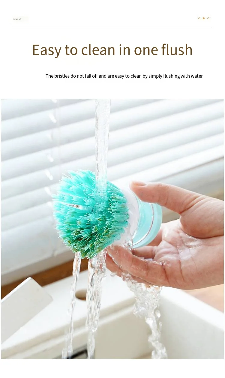 Liquid washing brush Press type automatic kitchen cleaning brush Household multi-functional decontamination cleaning brush supplier