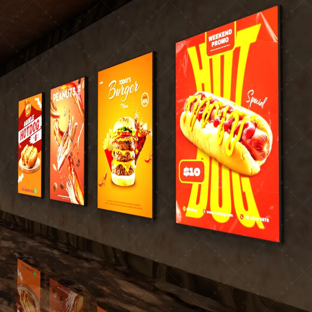 Billboard Advertising Led Acrylic Panel Display Board Aluminum Signs Light Box