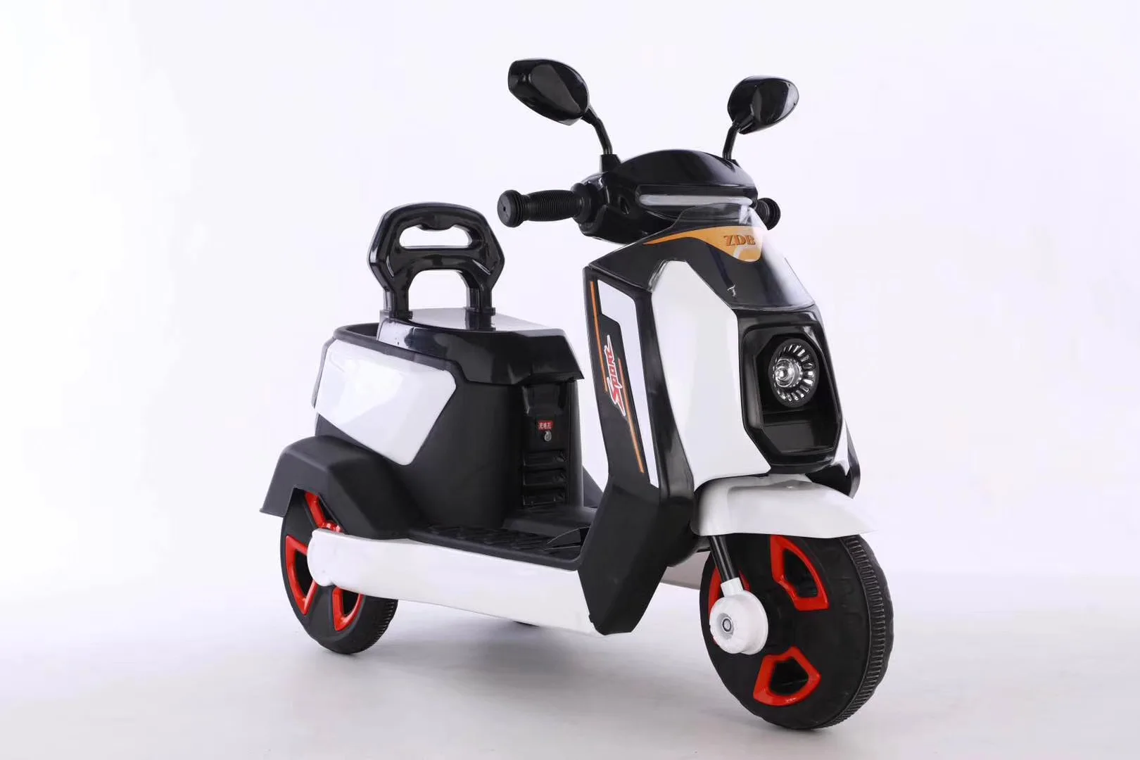 Новый электрический мотоцикл для детей красного, белого и синего цветов, цветные пластиковые детский Электрический мотоцикл игрушечный автомобиль для От 5 до 9 лет детская одежда