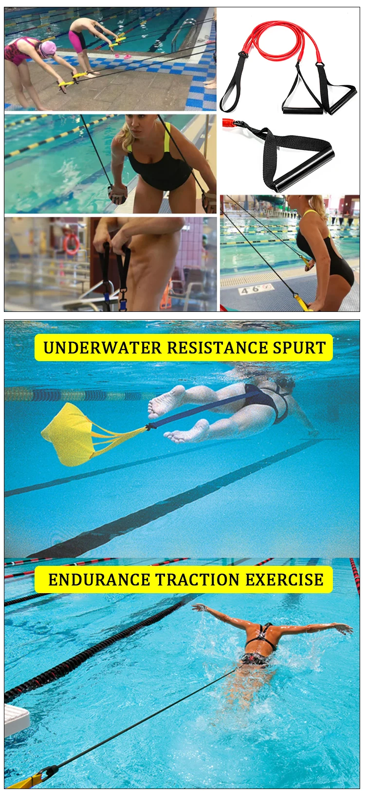 Swimming Arm Strength Trainer Swim Stretch Cords Resistance Bands For Dry Land Exercise Buy