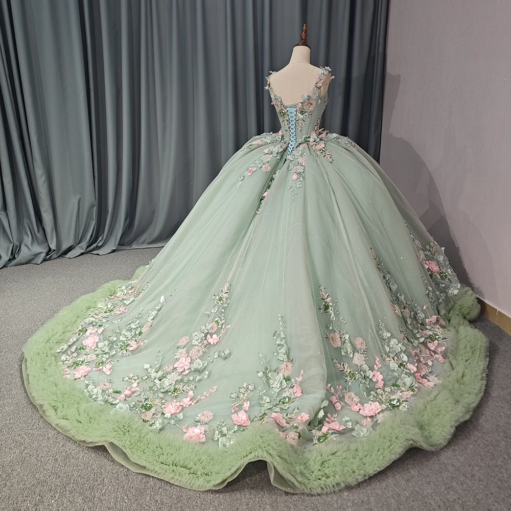 Jancember 1229 Fashion V-neck Grass Green Flower Quinceanera Party Gowns Dresses| Alibaba.com Jancember 1229 Fashion V-neck Grass Green Flower Quinceanera Party Gowns Dresses| Alibaba.com