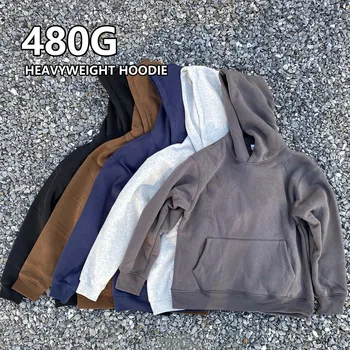 Men's Plus-Size Solid Hoodies High Quality Tops with Customizable Patterns Variety of Colors Available