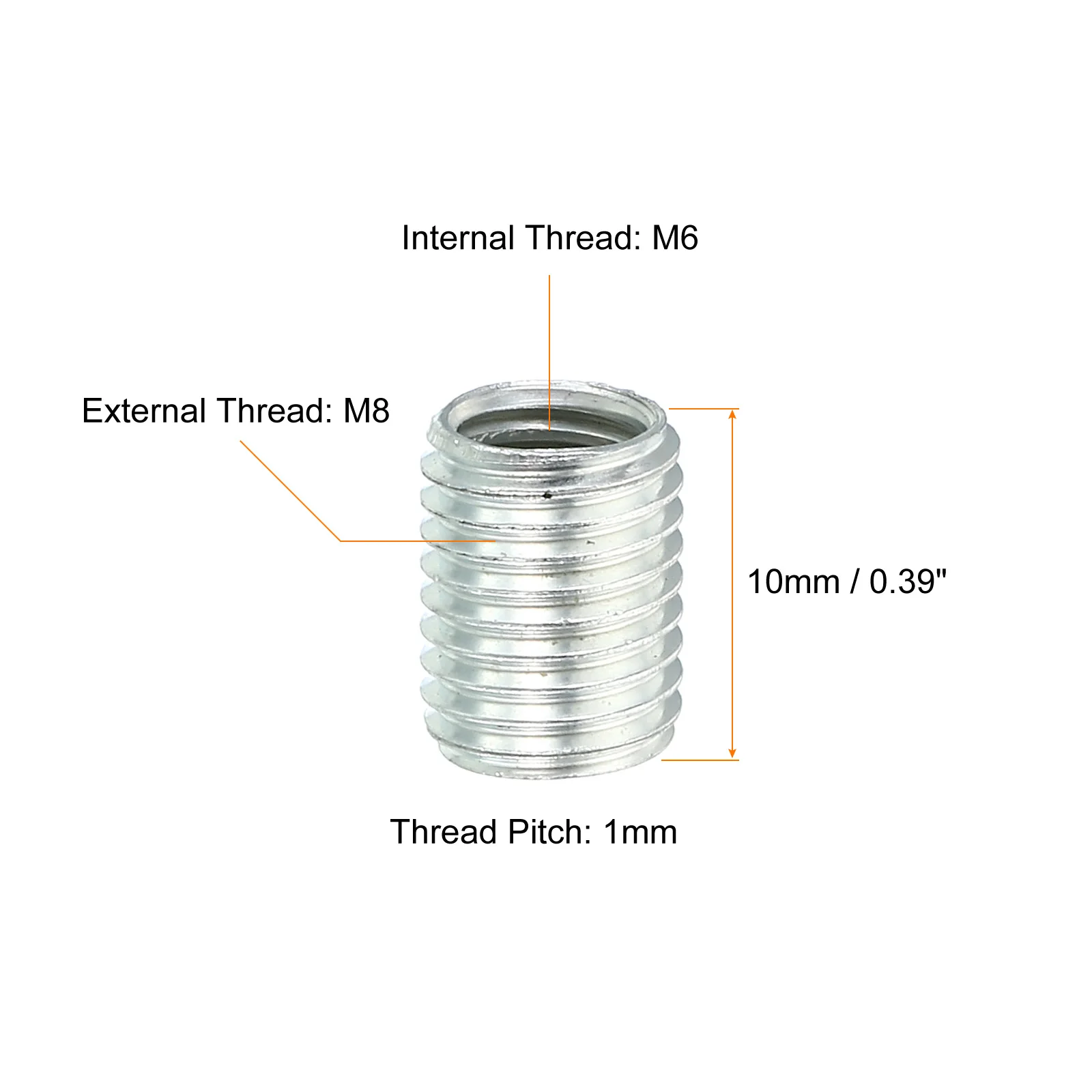 Écrou réducteur de filetage extérieur, 10 mm - M6 x 1 mm, M8 x 1