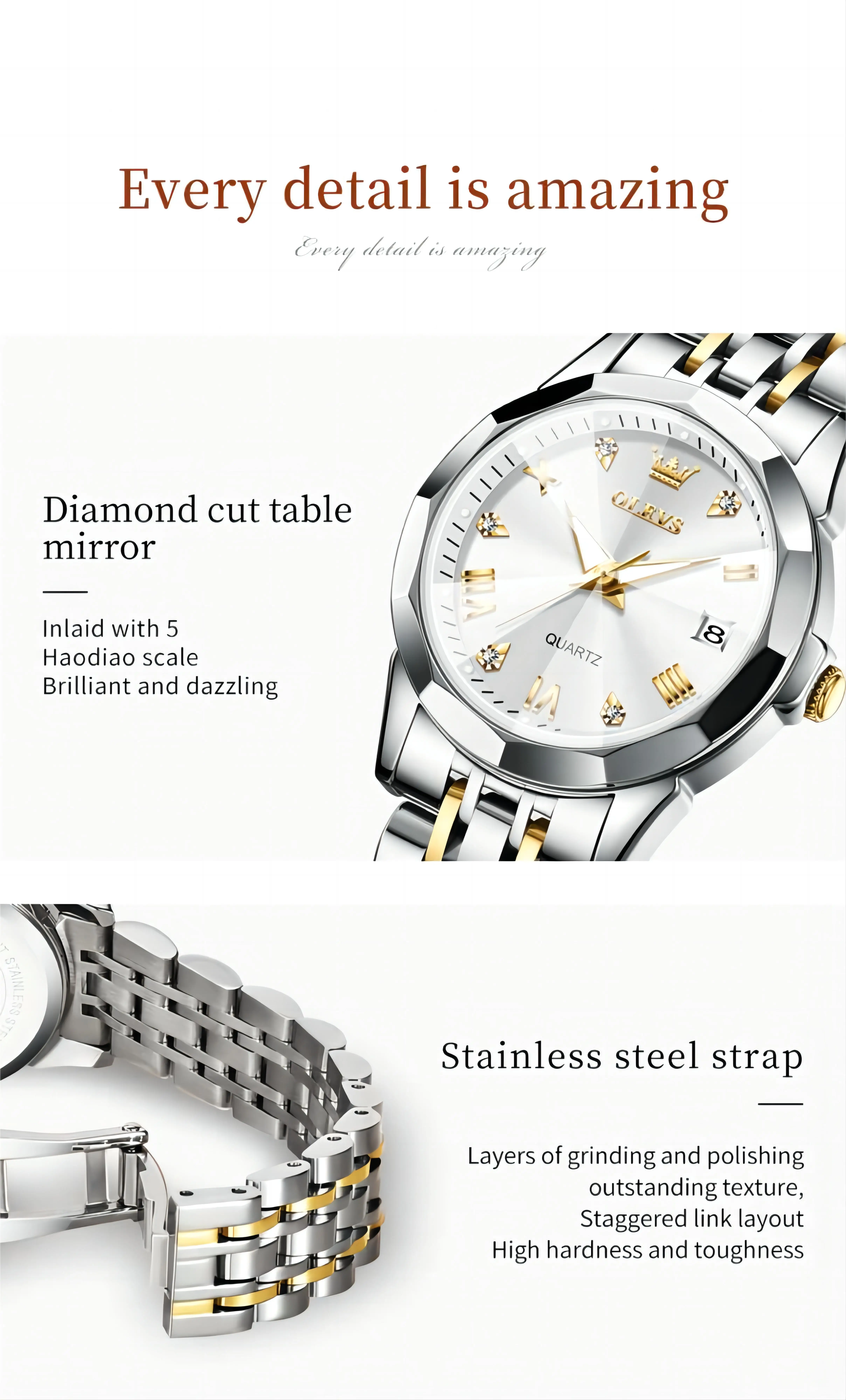 Luxury Waterproof Women's Bracelet Quartz Watch - OEM