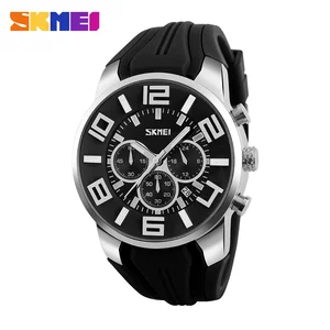 SKMEI 9128 New Comfortable Silicone Strap Luxury Fashion Casual Simple Sports Waterproof Men's Quartz Watch Glass Pointer Coin