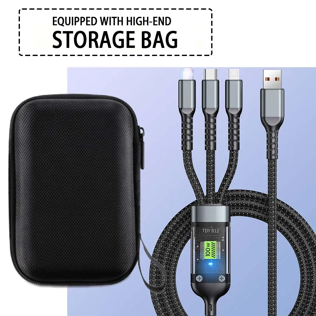 Multifunction Data Cable Multi-function Usb Cable Customized Logo 1 For 3 Charging Cable 100w ...