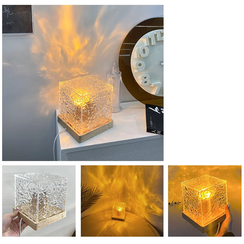 Led Square Night Light Cube Decorative Night Lamp Rgb 16 Colors Desk ...