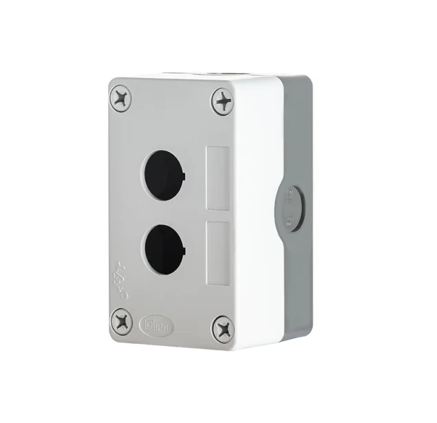 22mm 2-Hole Push Button Waterproof PC Control Box with Emergency Stop for Outdoor Use IP66 Protection Level
