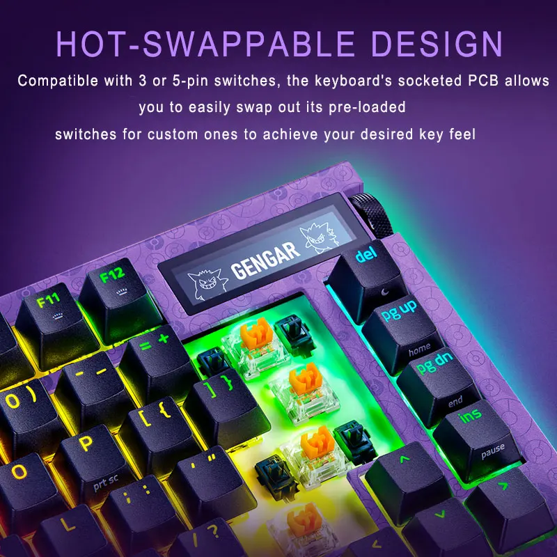 Razer Pokemon Gengar Edition Blackwidow V4 Pro Keyboard