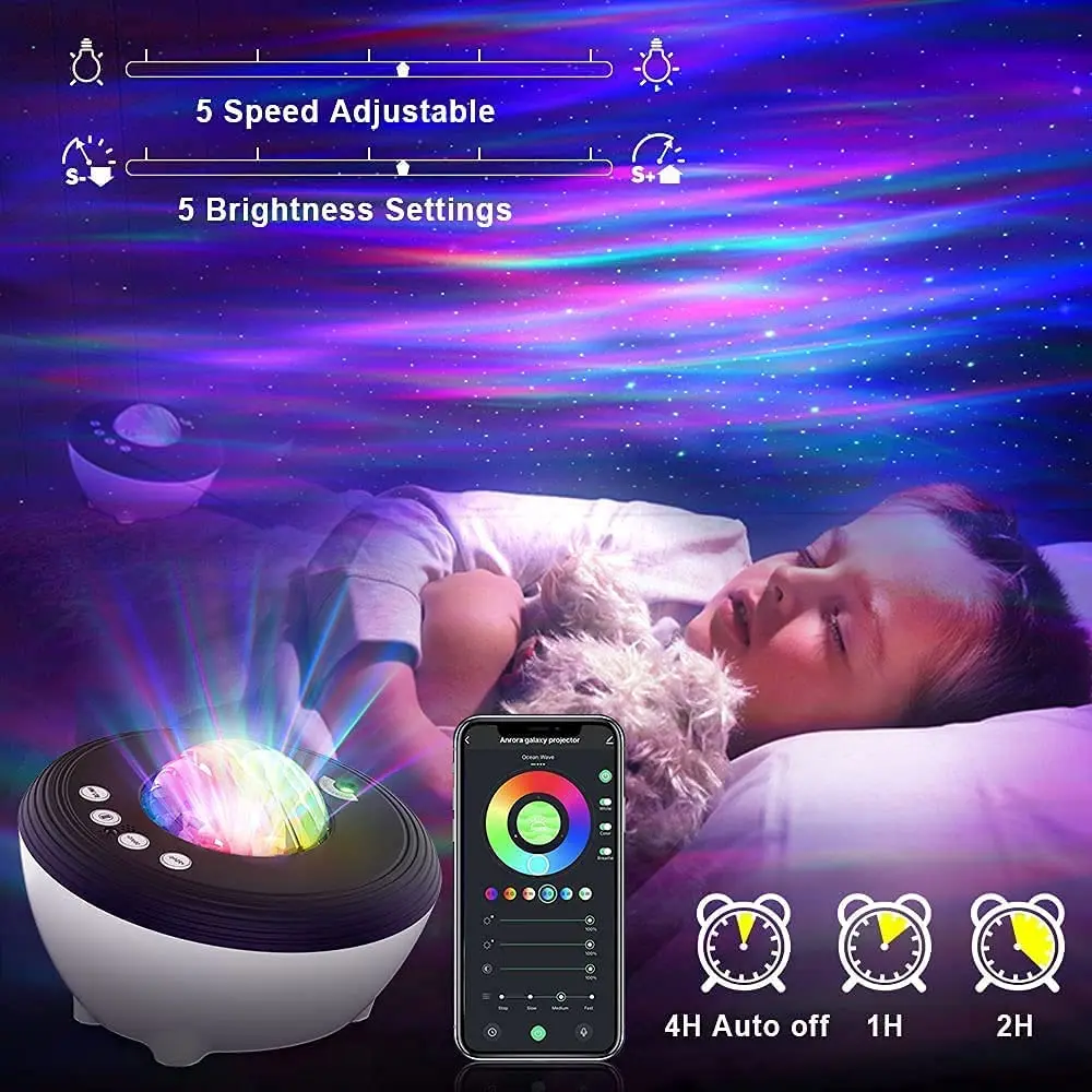 Proiettore Aurora Boreale Bluetooth Music Projector Night Light With