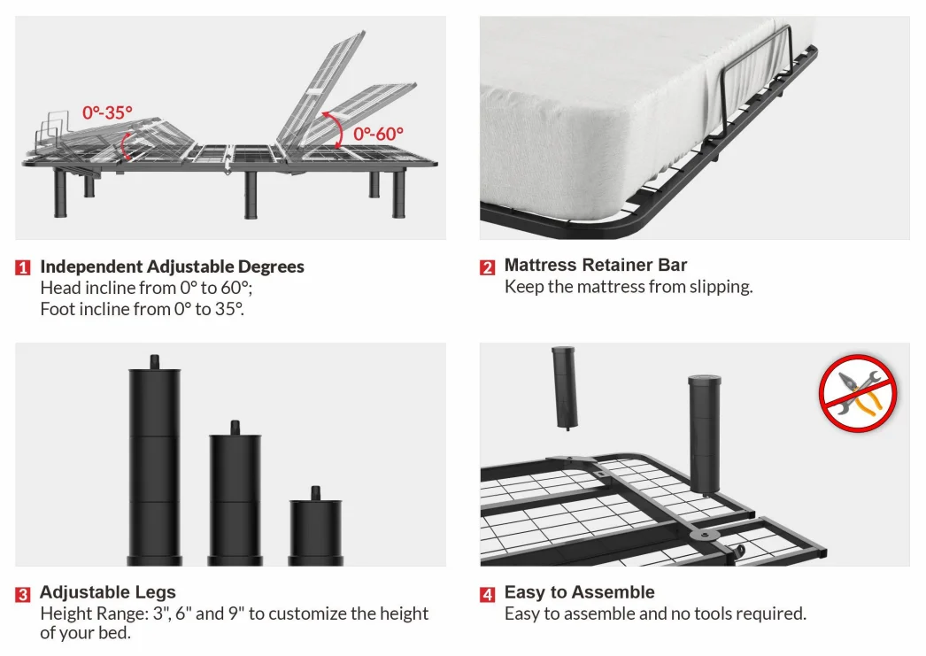 Modern Twin Xl Size Electric Adjustable Power Bed Frame Buy