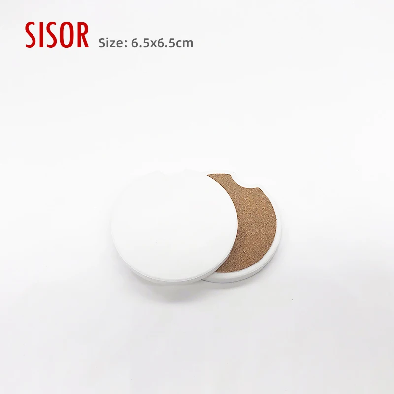 Diy Absorbent Ceramic Car Coaster With Notch Sublimation Blank Printing