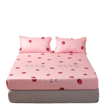 SP95 Printed Bed Sheet 3pcs Bed Skirt Wedding Bedspread Single Queen King Size Bedskirt Mattress Cover Bedsheets