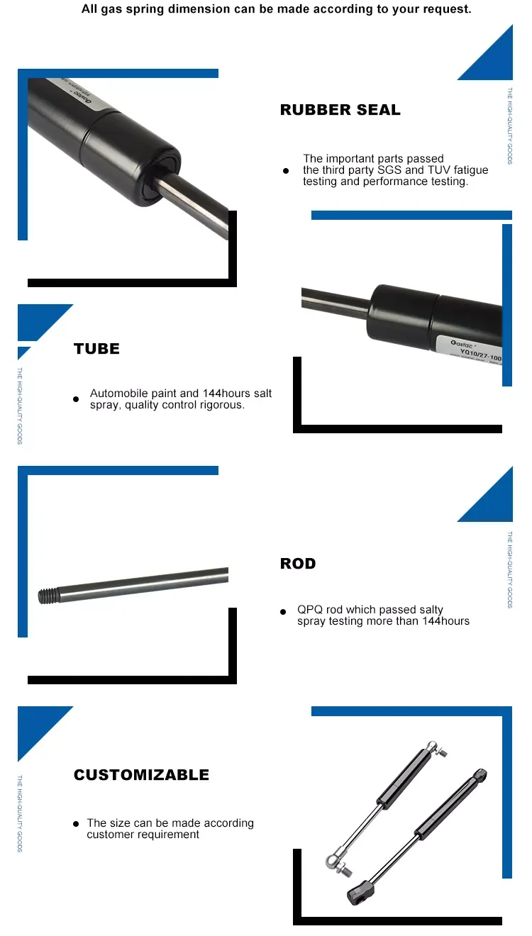 Real Factory 2024 Gas Struts Customize Size Steel Nitrogen Lift Support