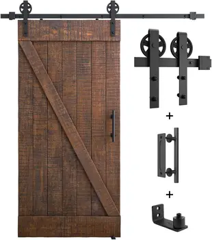 Black Ghost door hardware kit sliding barn door, interior sliding door system