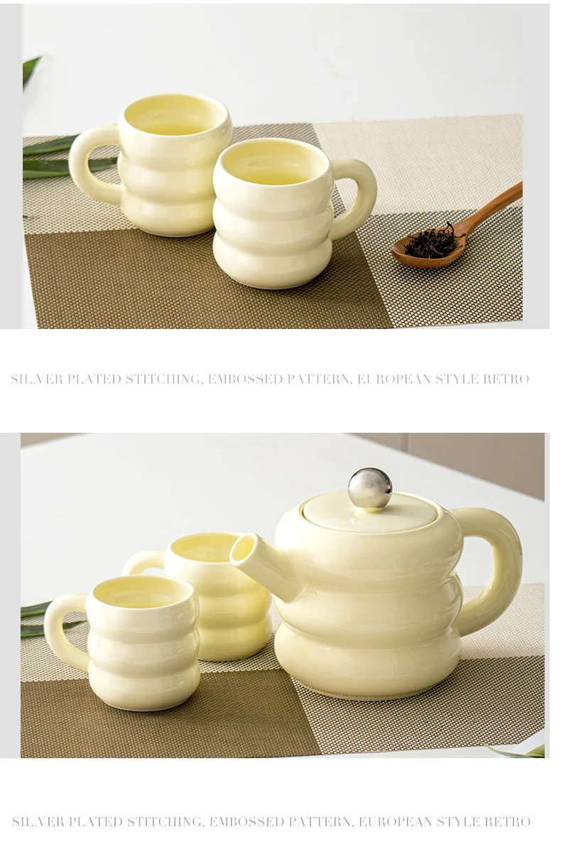 Modern Luxury Ceramic Tea Kettle Set with Infuser New Porcelain Coffee & Tea Kettle Set supplier