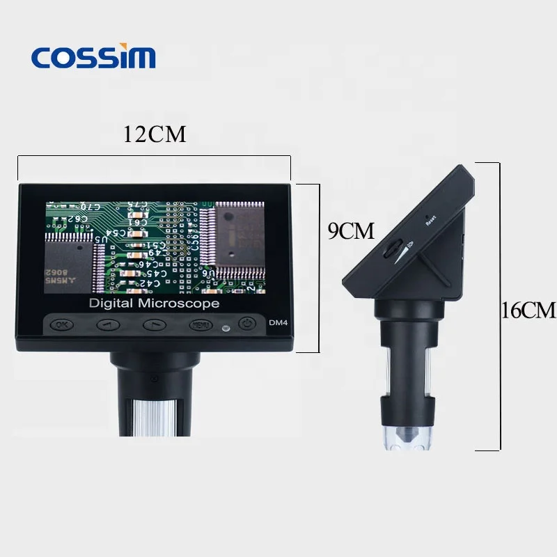 Good Quality 4.3 inch Portable Desktop Screen Magnifier Digital Microscope 1000X with LCD Display and Built-in Lithium Battery