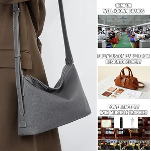 2026 Ladies Vintage Fashion Large Capacity Genuine Leather Single Shoulder Tote Bags Waterproof Custom Handbag ZIP Autumn Winter