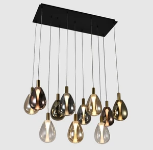 ECOJAS Glass Chandelier Free Combination Size for Villa Hotel Lobby Restaurant Modern LED Pendent Light