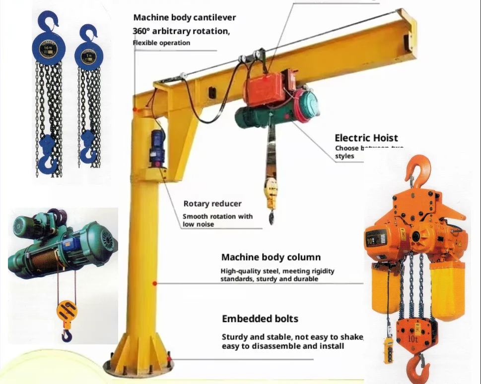 Fixed Column Type Electric Cantilever Crane Workshop Loading ...
