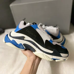 New Arrival Triple Sole Sneakers with Luxury Microfiber Leather Upper Mixed Colors Cotton Lining and Trendy Design